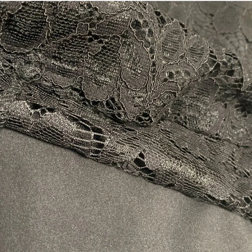 NWT Laundry by Shelli Segal Black Lace Collared Lined Top Women Size M - Picture 9 of 13